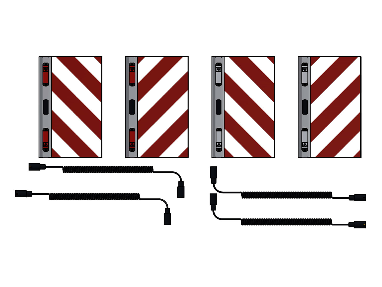 Breddemarkering m/lys, Godkj SE/EU/NO rektang Sett m/4 skilt