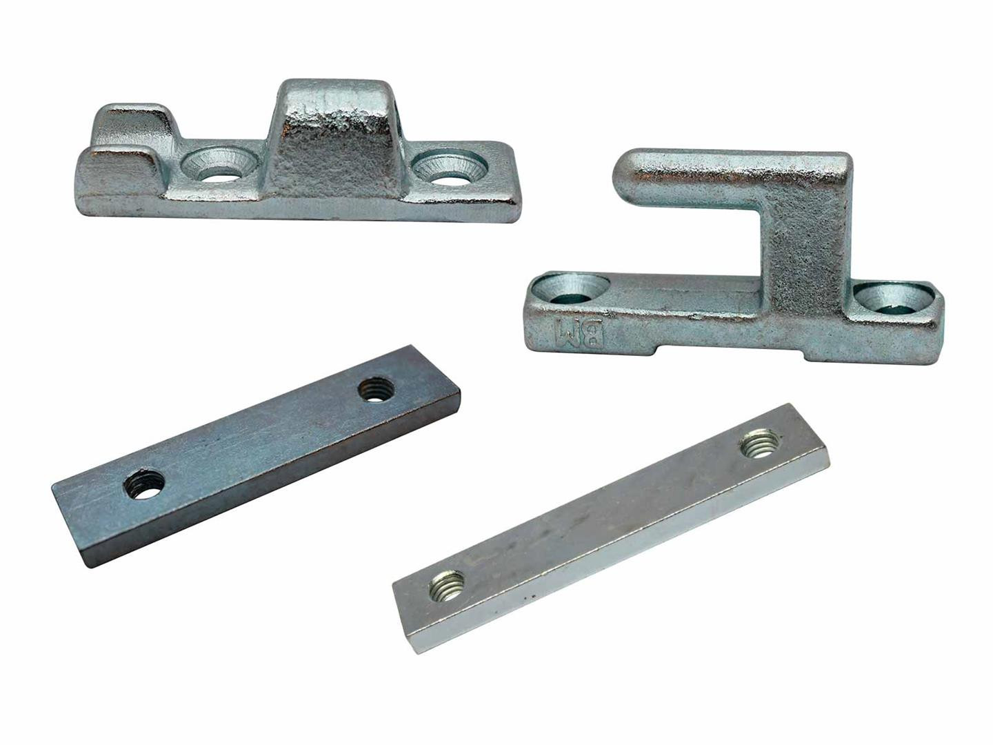 Hængselsæt galv.over+under+gevindplader - 5200