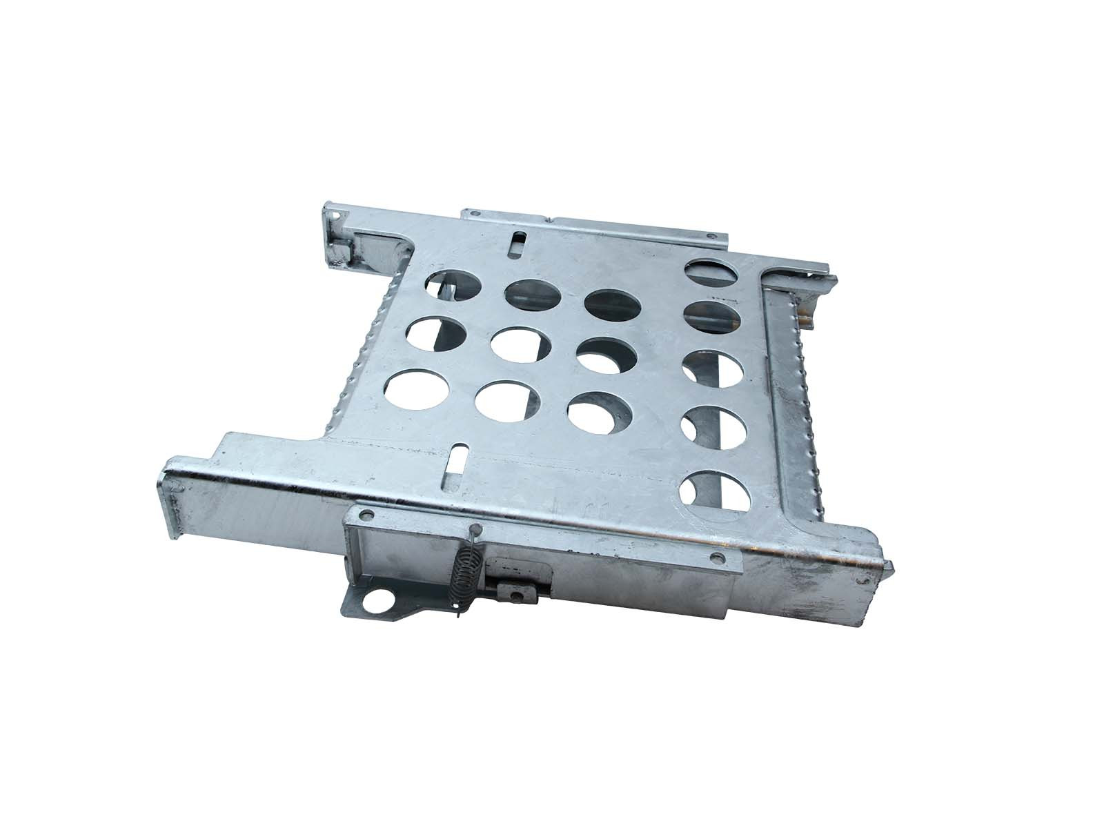 Uttrekkbar stige m/2 trinn og plattform - Høyde 603 mm, plattform/trinn 210mm  - Varm galv. kun 489mm sammenfoldet