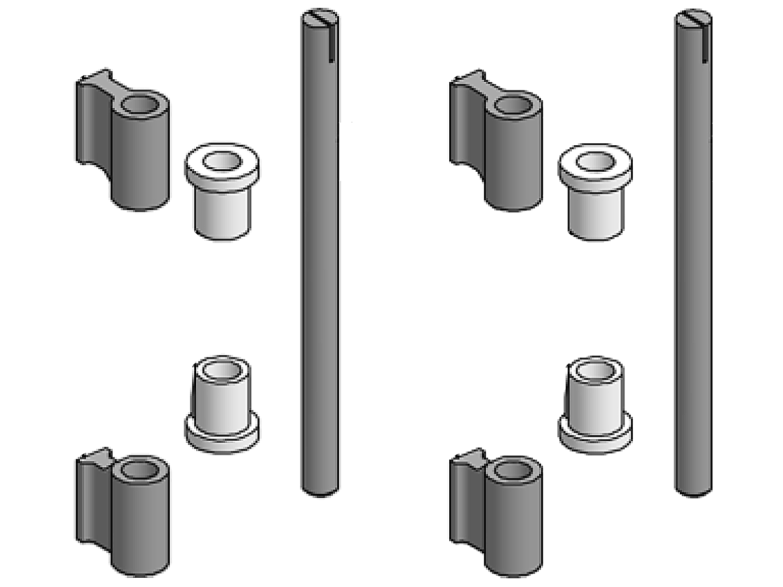 Hengsel PWP for påsveising, komplett - P1000 (1.sett består av 2 hengsler)
