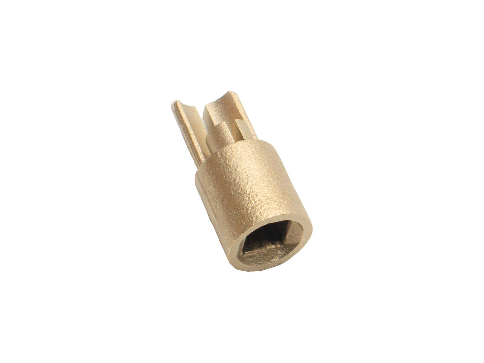 Adapter firkant messing Ø 27 Nederst - For alu profil Ø27 - 31.0832.11