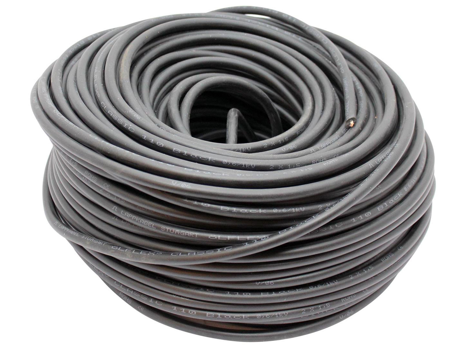 El.kabel 2x1,5mm²,hvit/sort dobb.isolert, - 05175 Sort RKXB 2x1,5