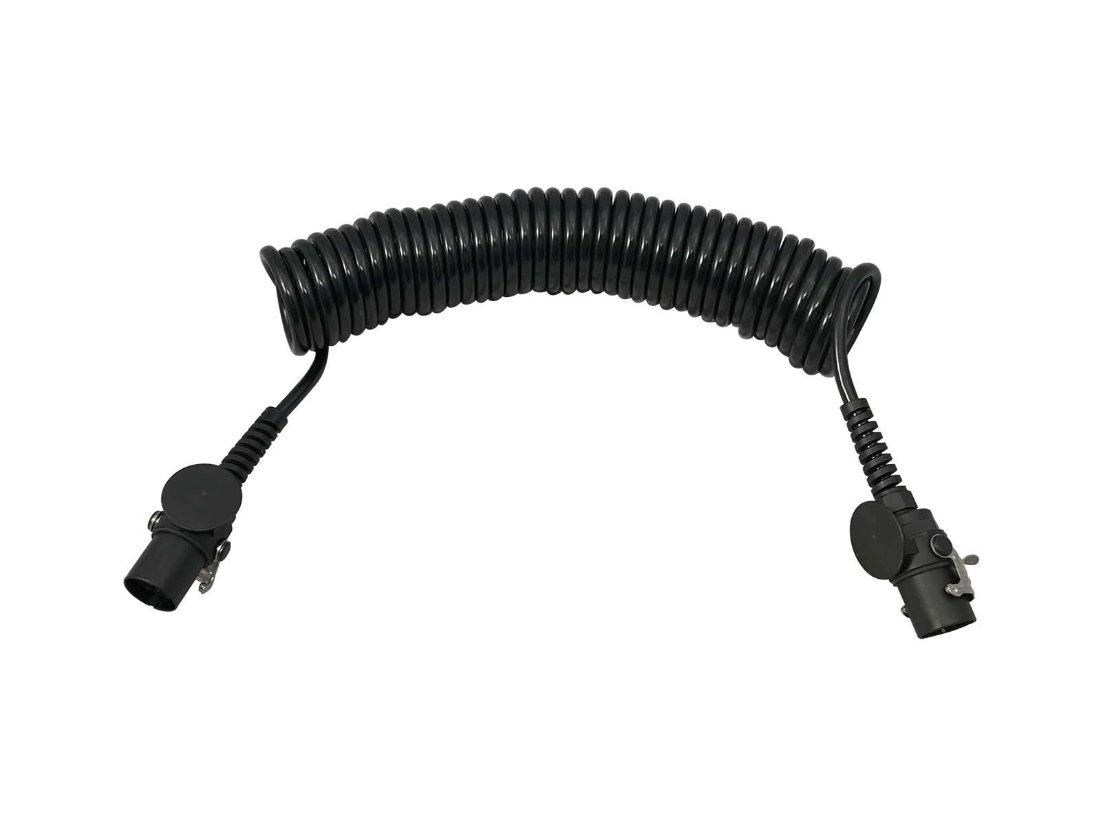 Spiralkabel 15-polet m/støpsel. 9,5m  - 10x1,5mm²+3x2,5mm²+1x(2x1,5mm²) - Materiale TPE. Coil Ø117mm - Max arbeidslengde 7-8 meter