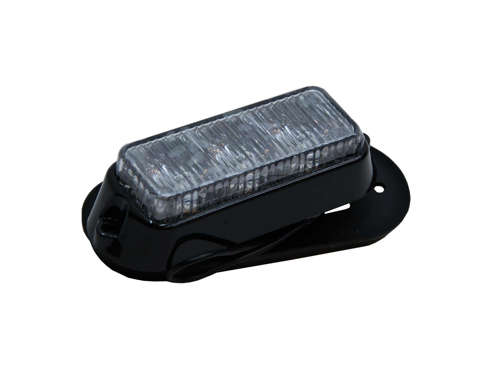 Flashblink 12/24V LED, orange  - 3x1W led's, 99x41x35mm, vanntett - 12 forskellige blinkmønstre