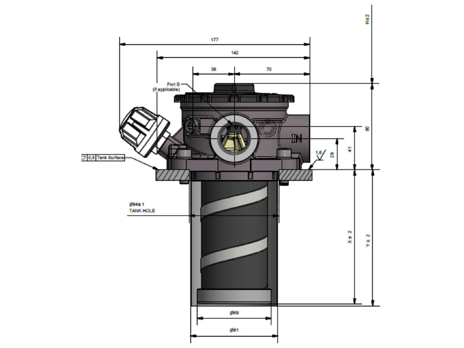 Låg/plast for type GLF1 filter
