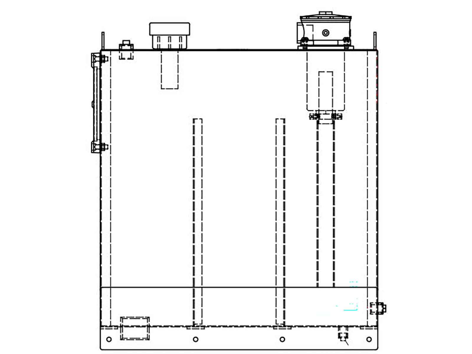 Hydraulikktank 120L 200x800x800 mm - inkl. filter