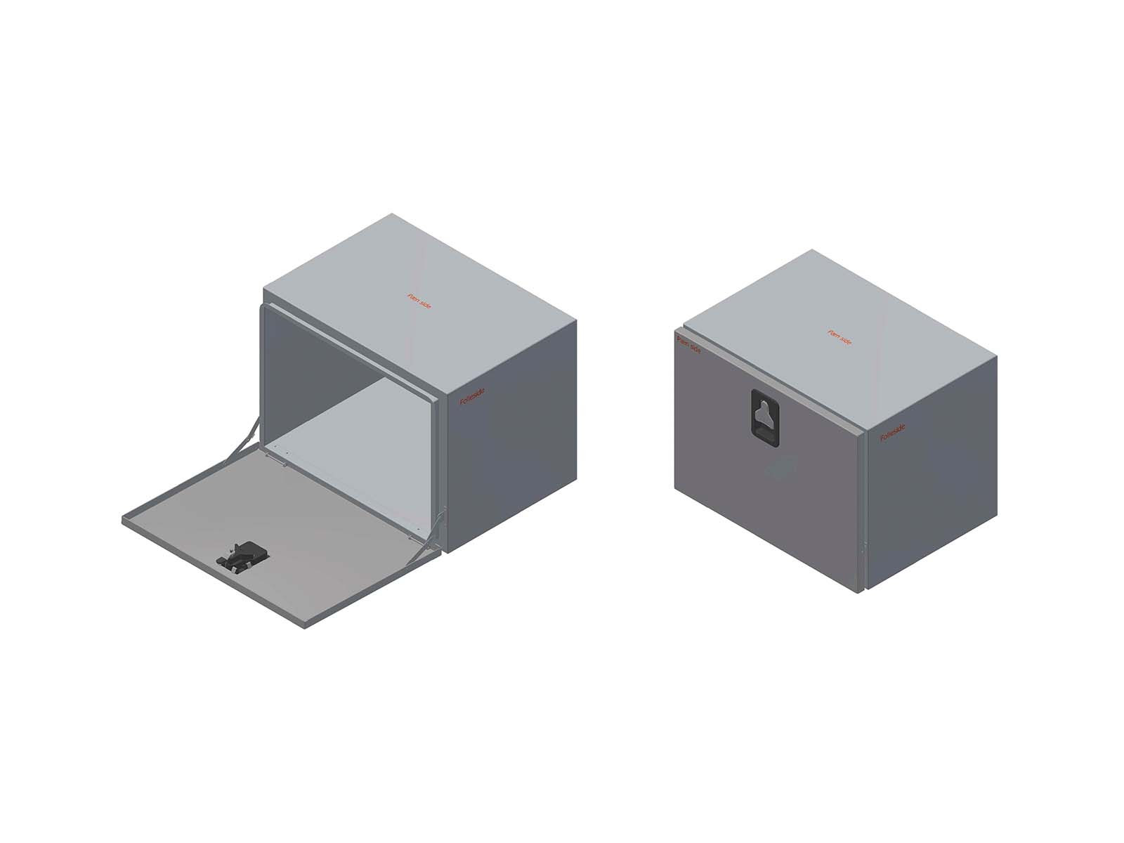 BevoBox Mix værktøjskasse bundhængslet alu/RF L800xH600xD600