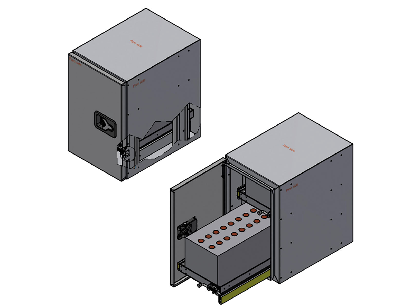 BevoBox Mix v-sidahängd alu/RF L450xH700xD650 batteri