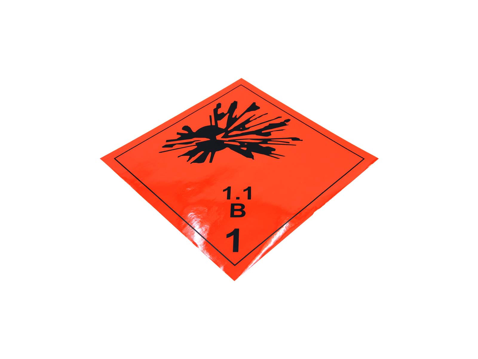 Eksplosjonsfare 25x25cm KL. 1.1B - Merking for tennere - Klistremerke