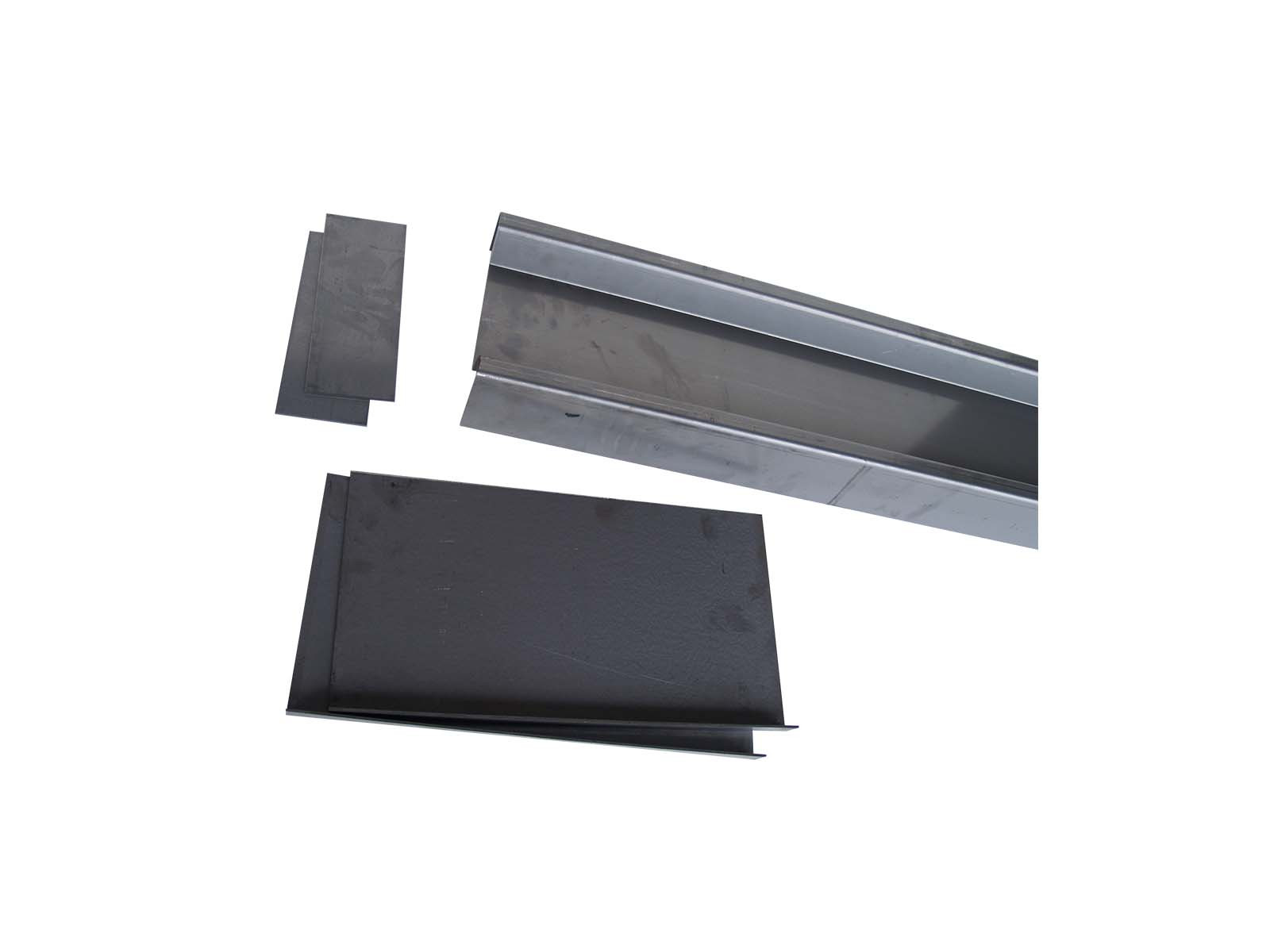 Lygtebjælke uden huller komplet - Leveres incl løse 2 bag- og 2 ende-plade - 6003