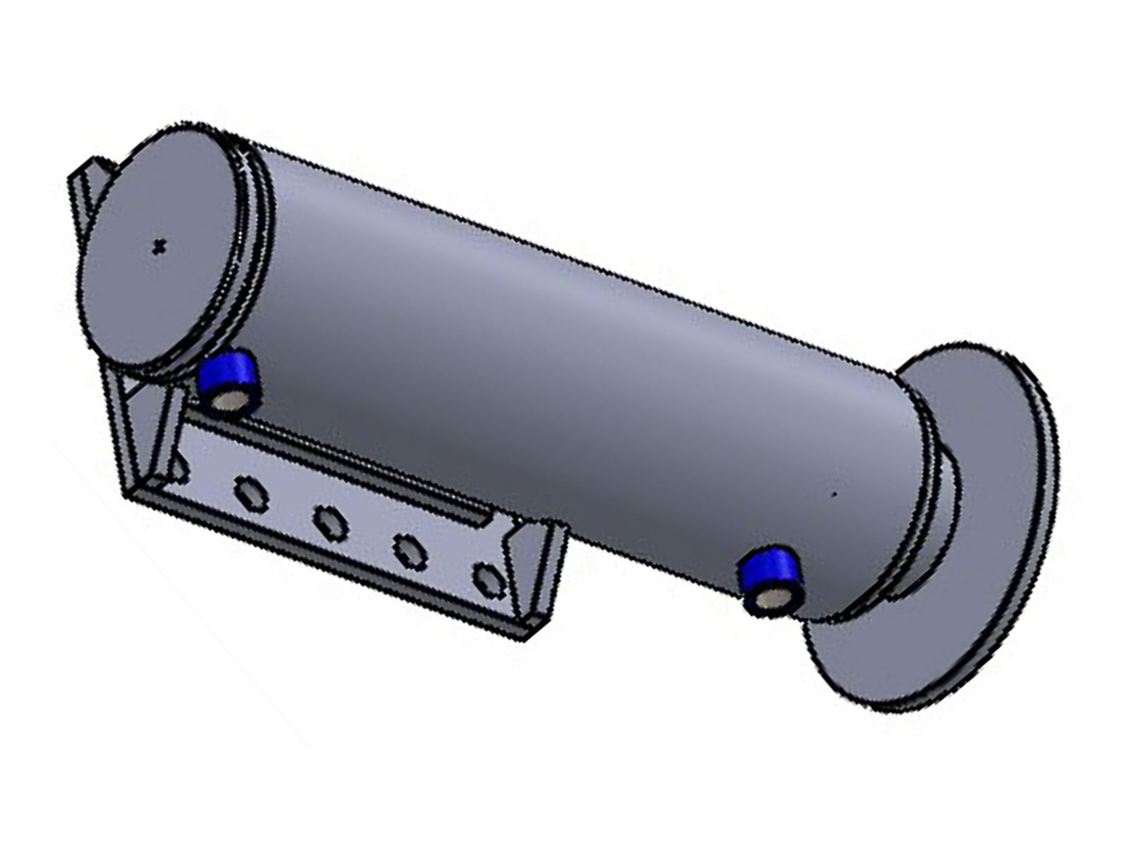 MC hydrauliskt støtteben cyl. 125/110x80x300mm Venstre