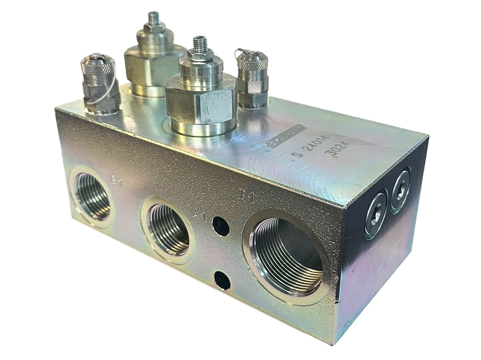 Sicherheitsventil Doppelt im Block mit Rücklauf P-1'' P1'' T-11/4'' 400 bar - S24.014