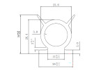 Gummiprofil med lepper 25 meter