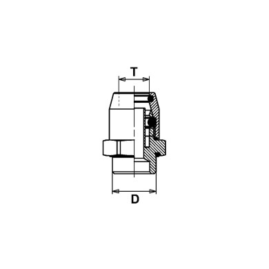 Overgang 10x1,5- 1/4"npt 7323