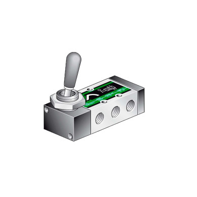 5/3 veis ventil manuell  1/4  m/fjærretur - VCML539M4-BP