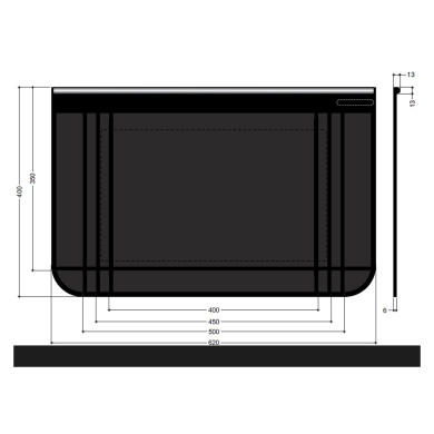 Skvettlapp m/vu 620/500/450/400x400/350mm