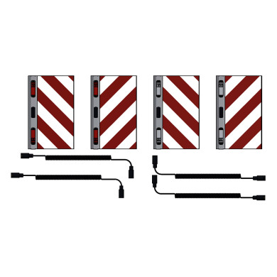 Breddemarkering m/lys, Godkj SE/EU/NO rektang Sett m/4 skilt