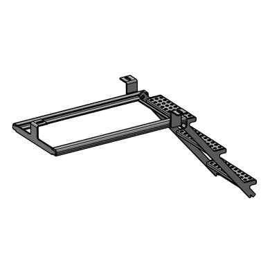 Uttrekkbar trapp med 3 trinn - Høyde sammenlagt 105mm - Trinnbredde: 296mm - Perforerte trinn m/ antiskli  - Varmgalvanisert