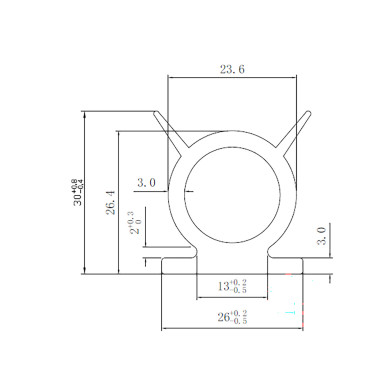 Gummiprofil med lepper 25 meter