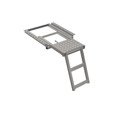 Stige m/udtræk og 2 trin zinlgalv.