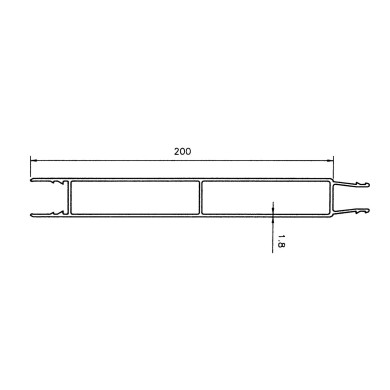 Mellomprofil 200 mm / 2,5 m - B101025