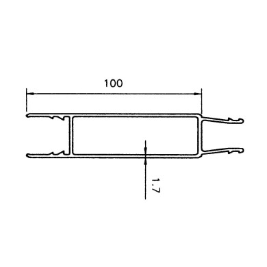 Mellemprofil 100 mm / 5 m - B1014