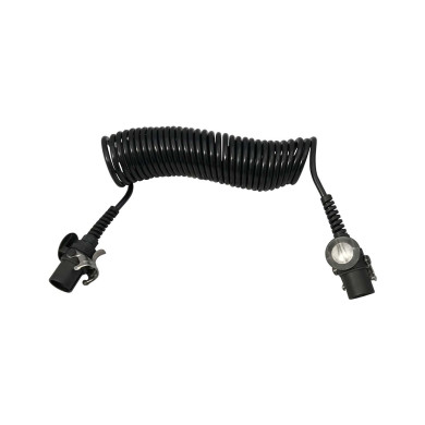 ESB Spiralkabel, 9,5m m/støpsel - 3x1,5mm²+2x4,0mm²+1x(2x1,5mm²) - Materiale TPE - Coil Ø113mm - Max arbeidslengde 7-8 meter