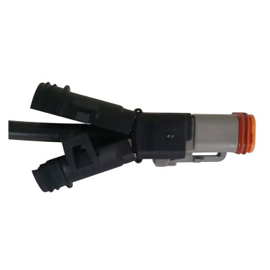 Kabel 5000 mm. 2x0,75mm² m/Deutsch støpsel - Deutsch DT06-2S - Kabel 2x0,75mm sort/hvit