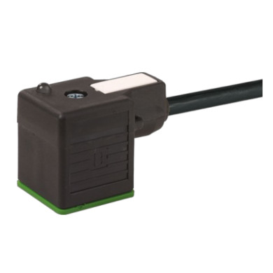 HIrschmannkontakt m. 3m svart kabel