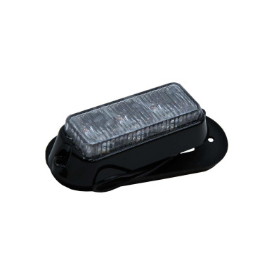 Flashblink 12/24V LED, orange  - 3x1W led's, 99x41x35mm, vanntett - 12 forskellige blinkmønstre