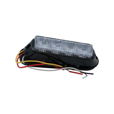 Varsellys, flash 12/24V LED, orange  - 4x1W led, 122x41x35mm, vandtæt - 19 forskellige blink blinkmønstre, CE