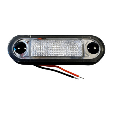 Makeringslampe orange 12/24V LED, klart glas, marine - 2XT 959 510-051
