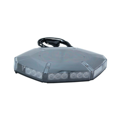 Varselbjelke mini 12/24V LED, oransje  - Høyde 65mm - Med magnetisk/vacum fot