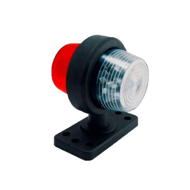 Markeringslampe rød/hvit 24V LED kort Gylle  - 30890