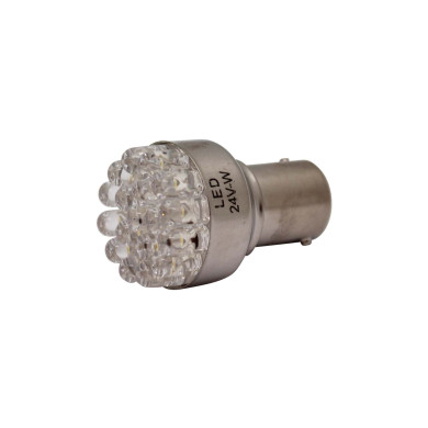 Diodepære hvit LED 24V 21w BA 15 s  - .