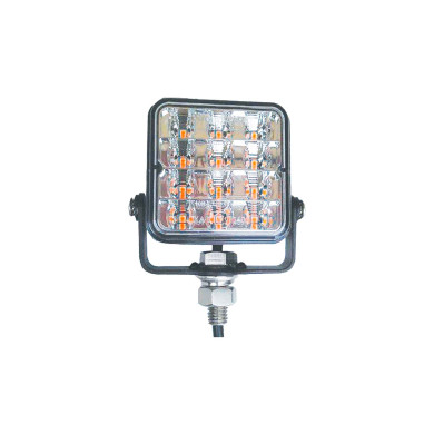 Varsellys, flash 12/24V 74x74x37,5 Orange155/03/00 LED
