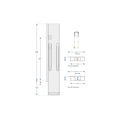 Bakstolpe alu venst.be 600 mm K20 - 206702