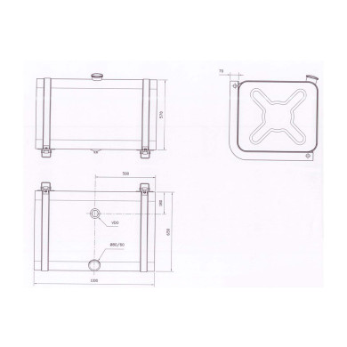 Tank rustfri 300L 1000x570x600