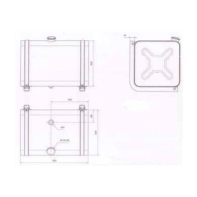 Tank rustfri 400L 1000x650x650