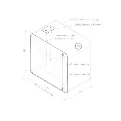 Aggregattank 210ltr.450mm - with 51mm brackets