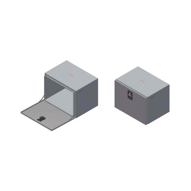 BevoBox Mix værktøjskasse bundhængslet alu/RF L800xH600xD600