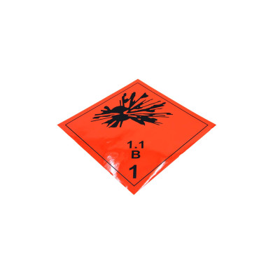 Eksplosjonsfare 25x25cm KL. 1.1B - Merking for tennere - Klistremerke