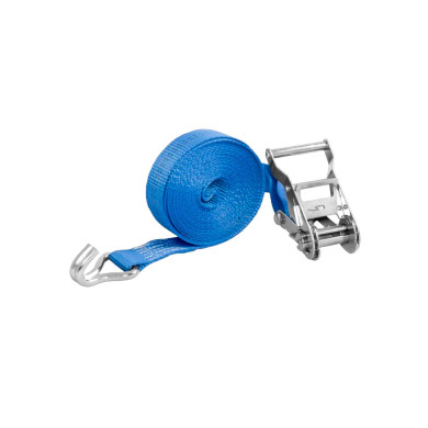 Båndstrammer 5 mtr med kroge 2500 kg - 7021 (0,5+4,5m, blå