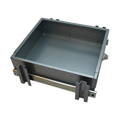 Flexskuff  - For kasser L:550-800  ( udv. mål )  - Min. kassedybde 600 mm.  - med  udligningsprofiler - Høyde 140 mm