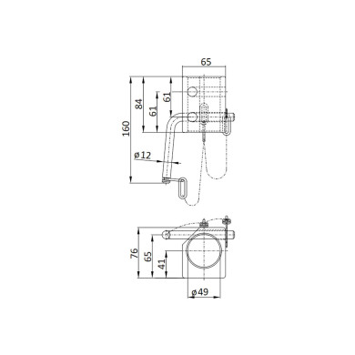 Holder f/styrerull Ø48 Jost - LER 161 G