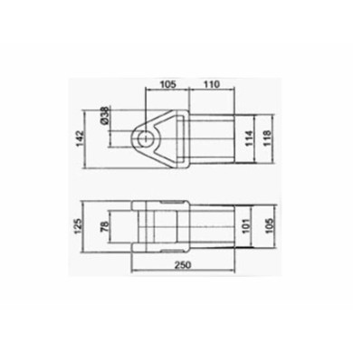 Tipplås fremme under 106x120mm - 030990.00