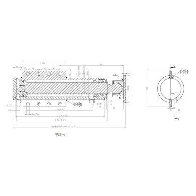 MC hydraulisk støtteben sylinder 120/100x70x375mm - X900976