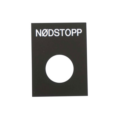 Nødstopp skilt 16mm