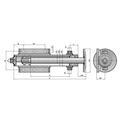 Hydrauliske sttøttebein  110x060x0600 ekstra krom - HMS01000600600