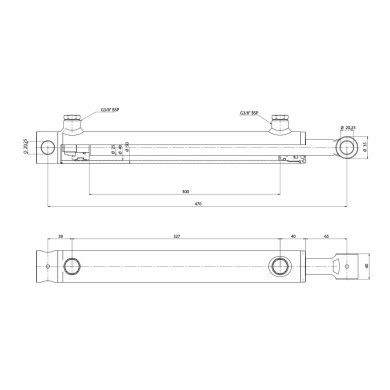 Cylinder dobbeltvirkende  50/40x25x300 - Contarini XE650500550HM81